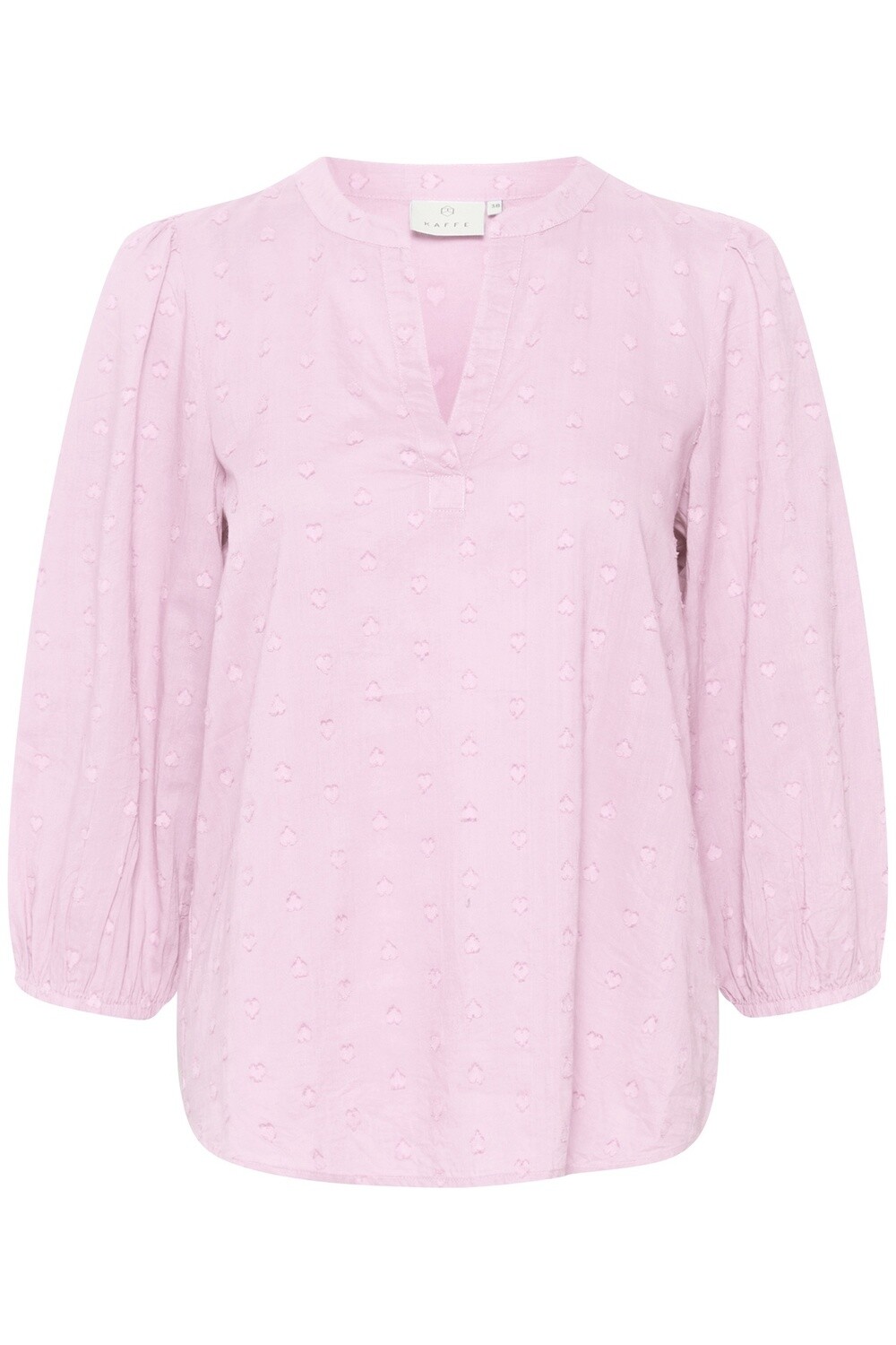 Kaffe Blouse rose motif coeur en relief 10508453