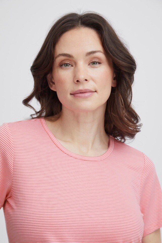 Fransa T-Shirt ligné rose 20613773