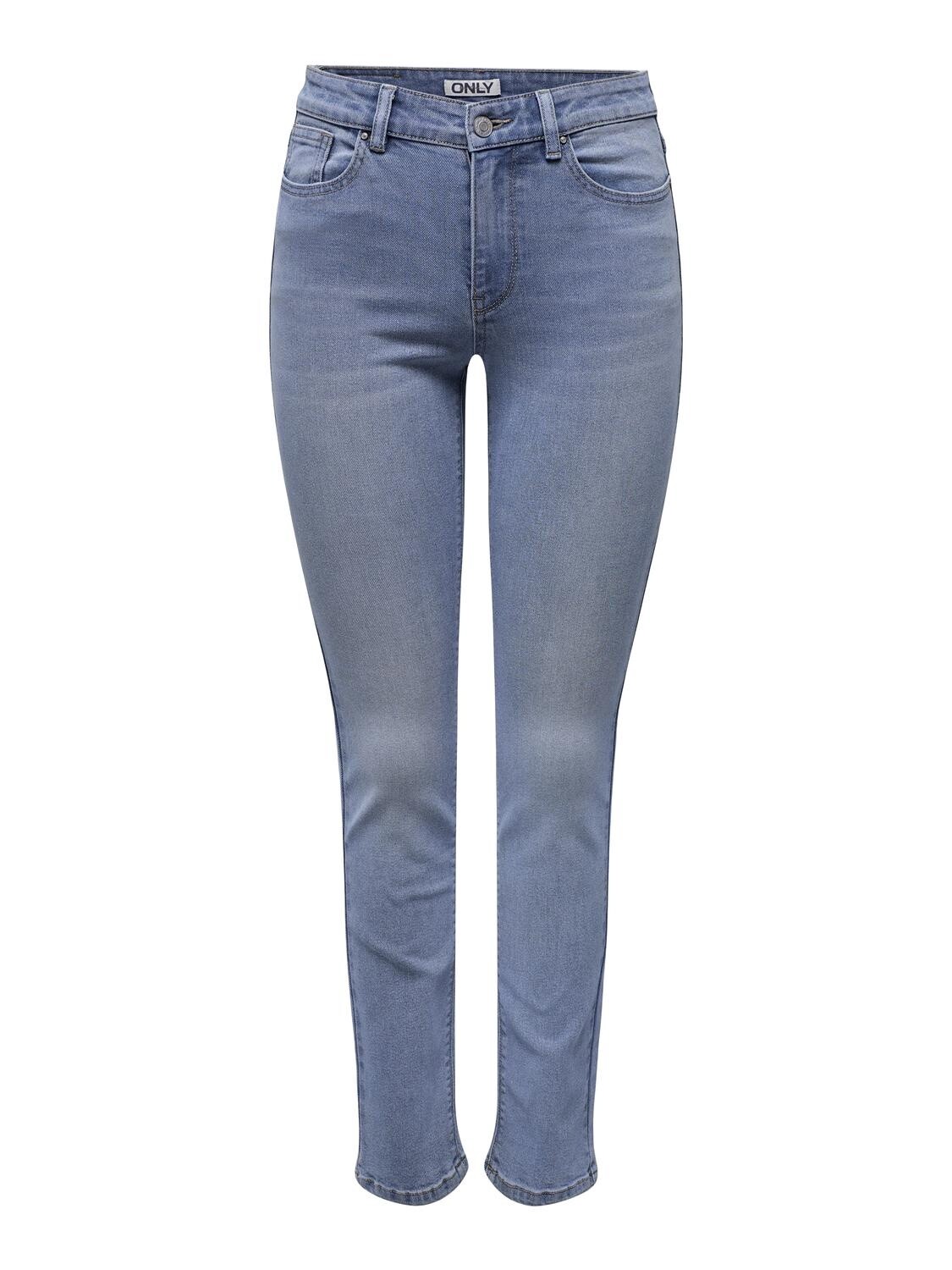 Only Jeans droit taille régulière bleu moyen 15309889, Size: XS