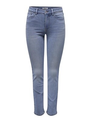 Only Jeans droit taille régulière bleu moyen 15309889