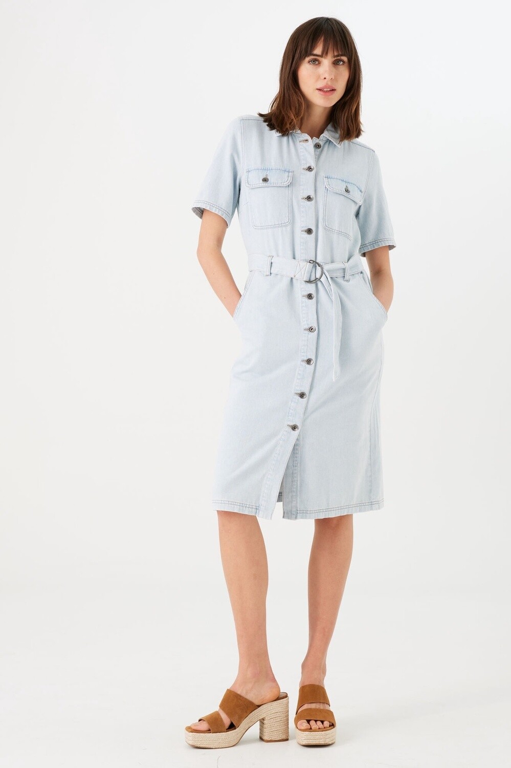 Garcia Robe denim blue morning boutonnée O40084