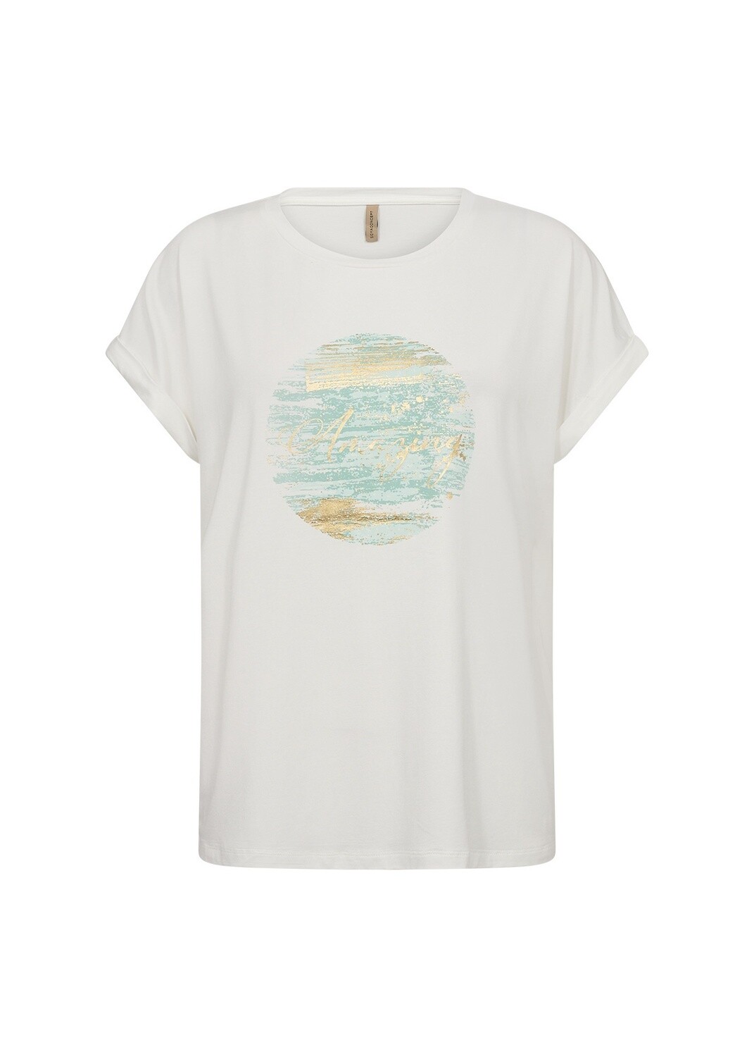 Soya Concept T-Shirt offwhite motif aqua 26491