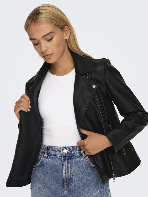 Only Manteau  cuir vegan noir 15295362