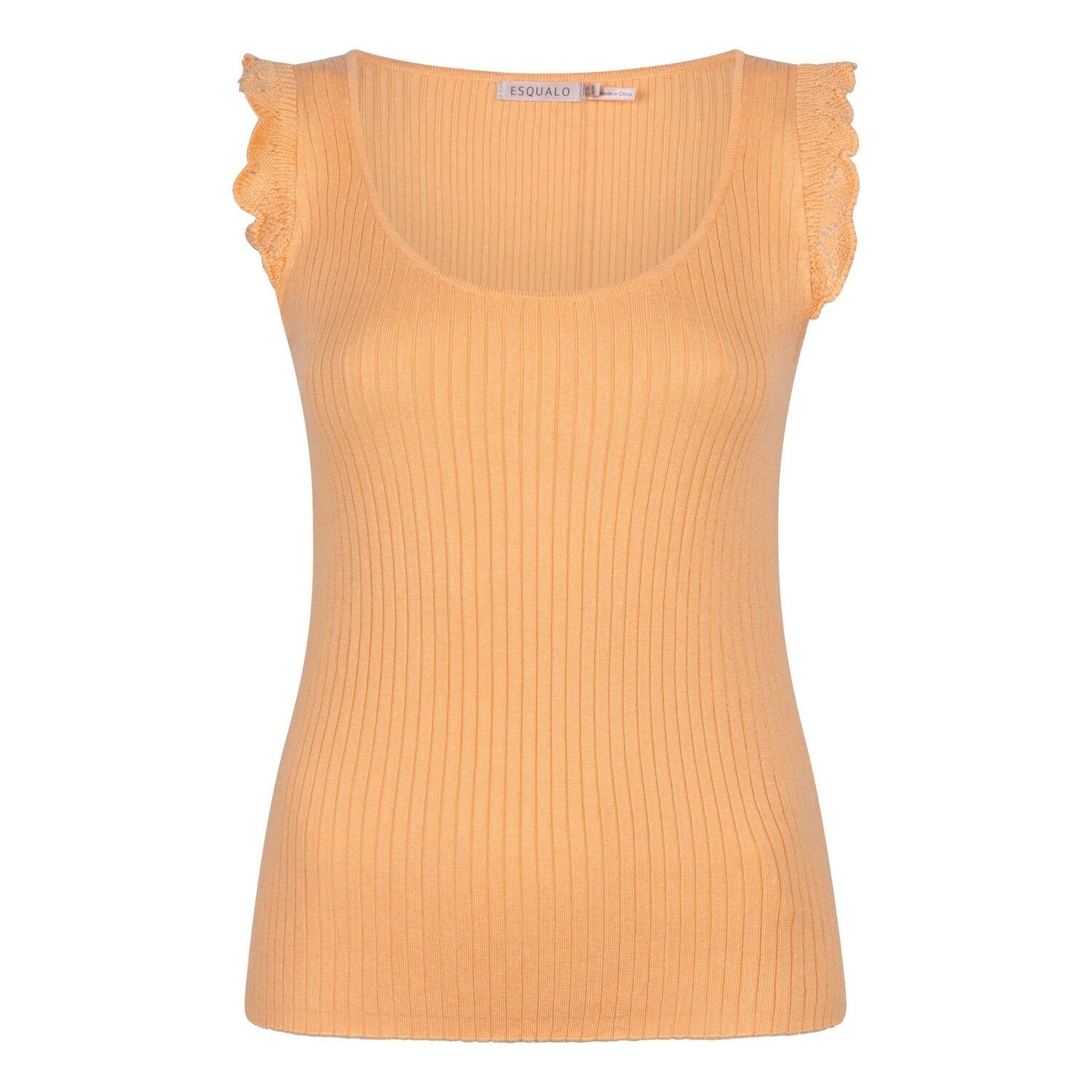 Esqualo Camisole abricot broderie crochet 2407209