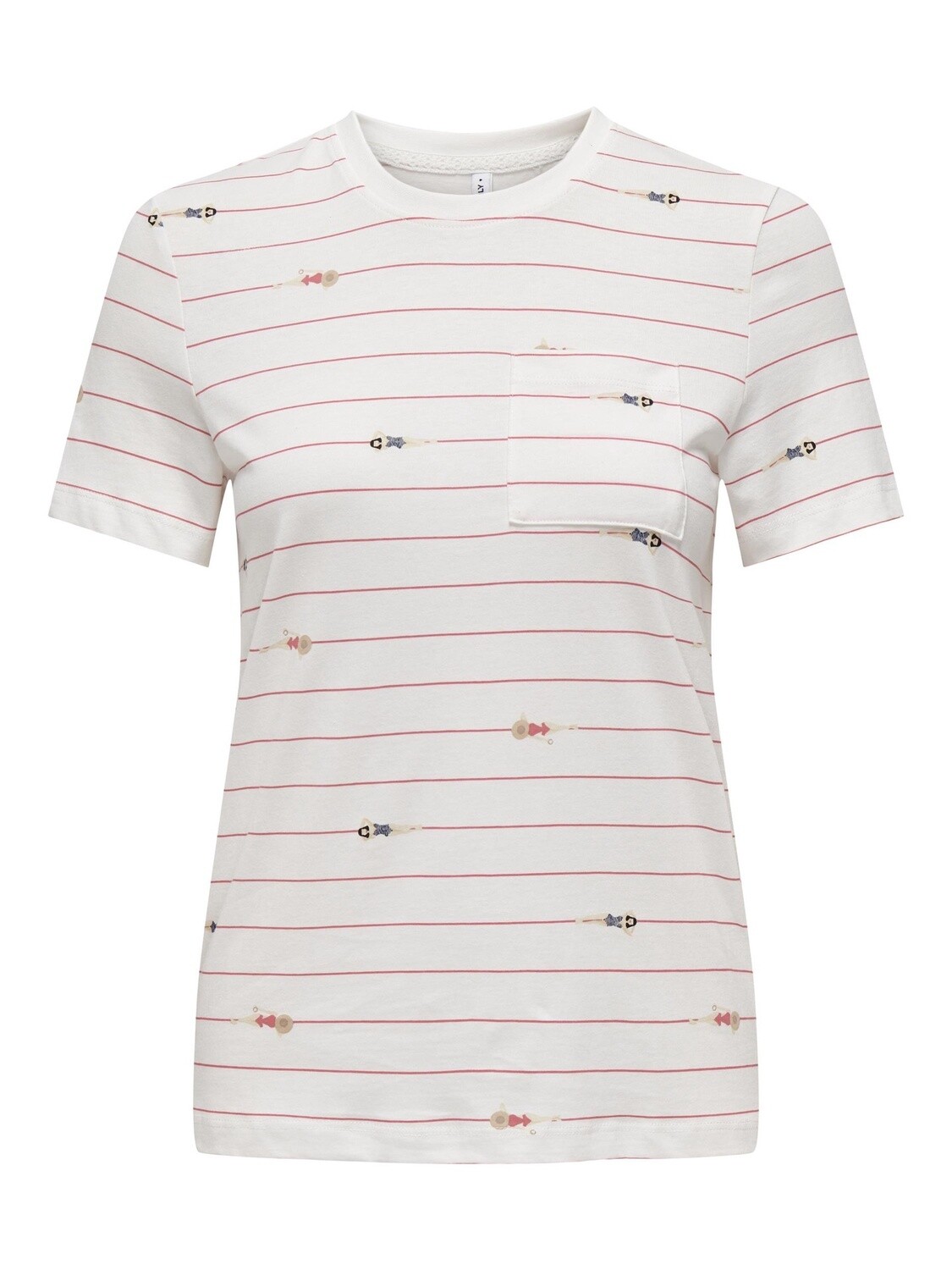 Only T-Shirt offwhite rayures Femmes maillot 15321371
