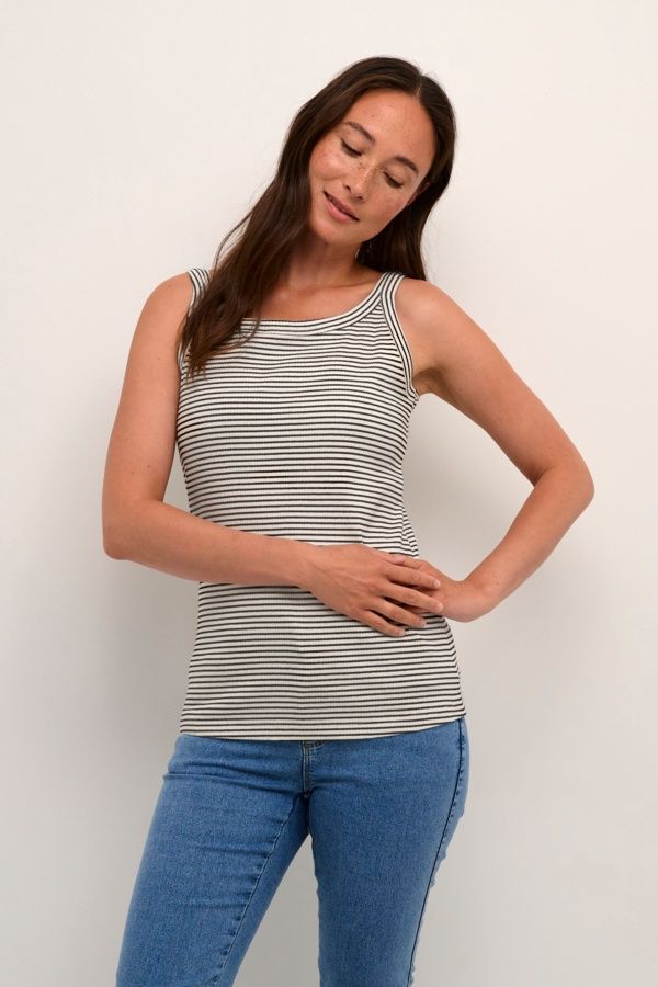 Kaffe Camisole à rayures noir/blanc 10508325