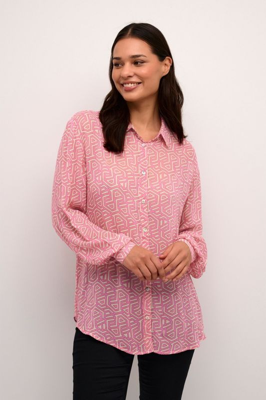 Cream Blouse imprimé geo rose 10612398