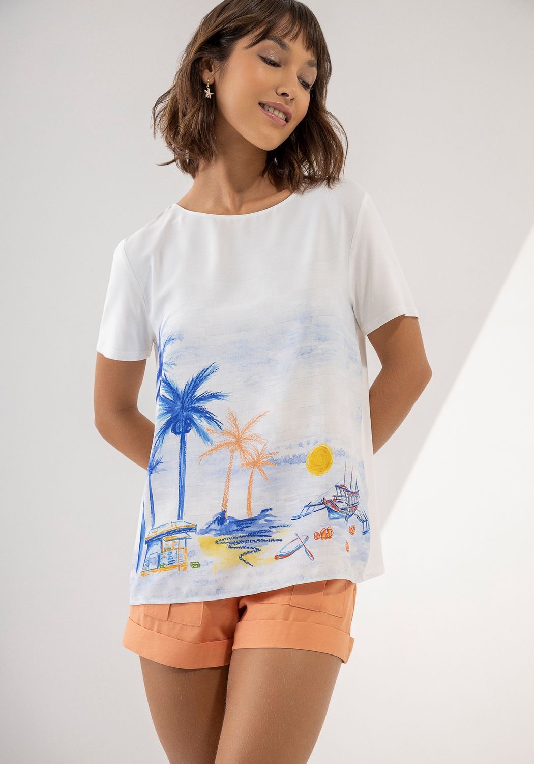 Lezalez T-Shirt imprimé palmier 8927L