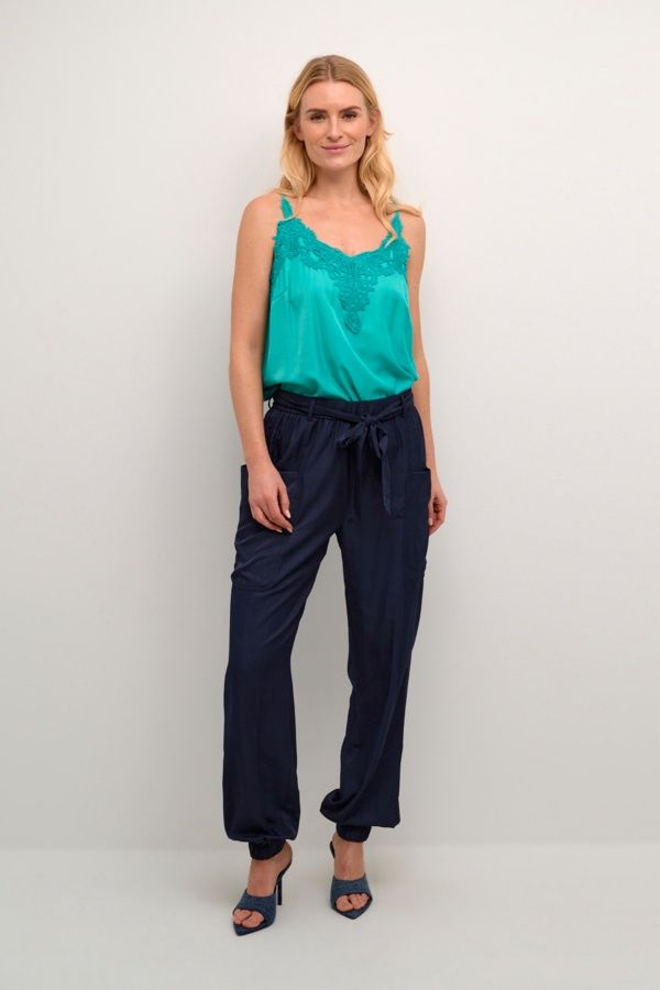 Cream Pantalon marine taille élastique 10612587