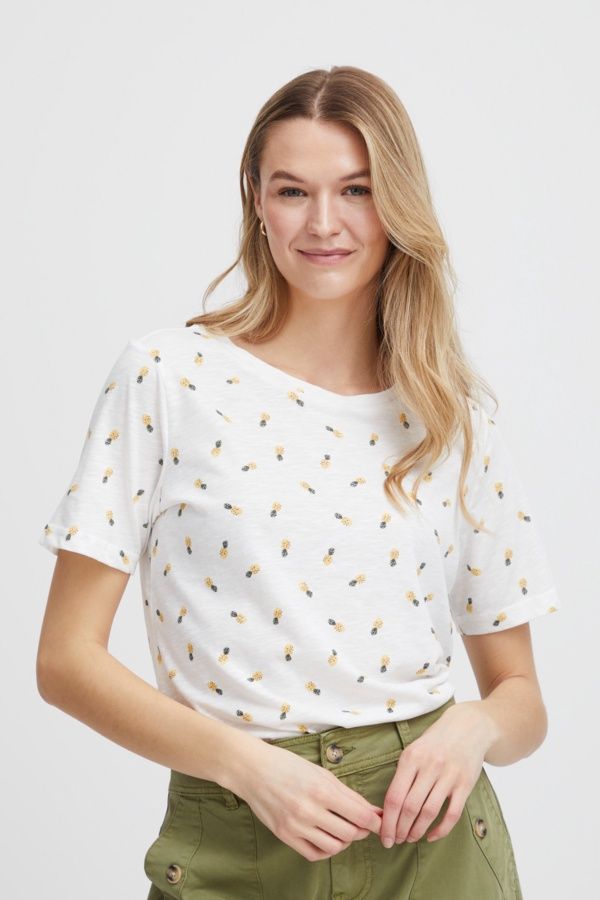Fransa T-Shirt blanc motif ananas 20614035