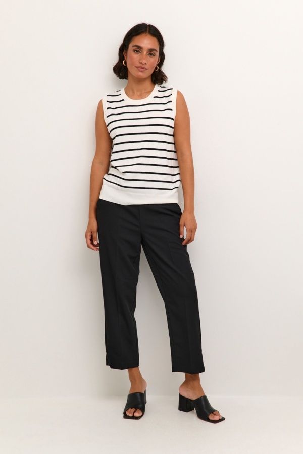 Kaffe Haut tricot à rayures noire 10508539