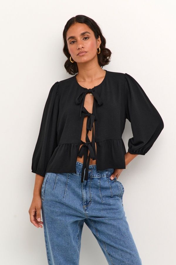 Kaffe Blouse avec ouverture à l&#39;avant nouée 10508365