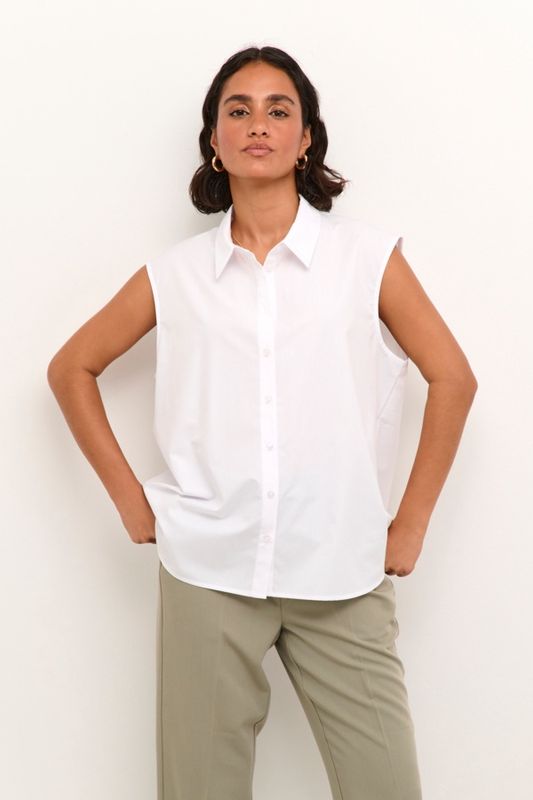 Kaffe Blouse sans manches blanche 10508614