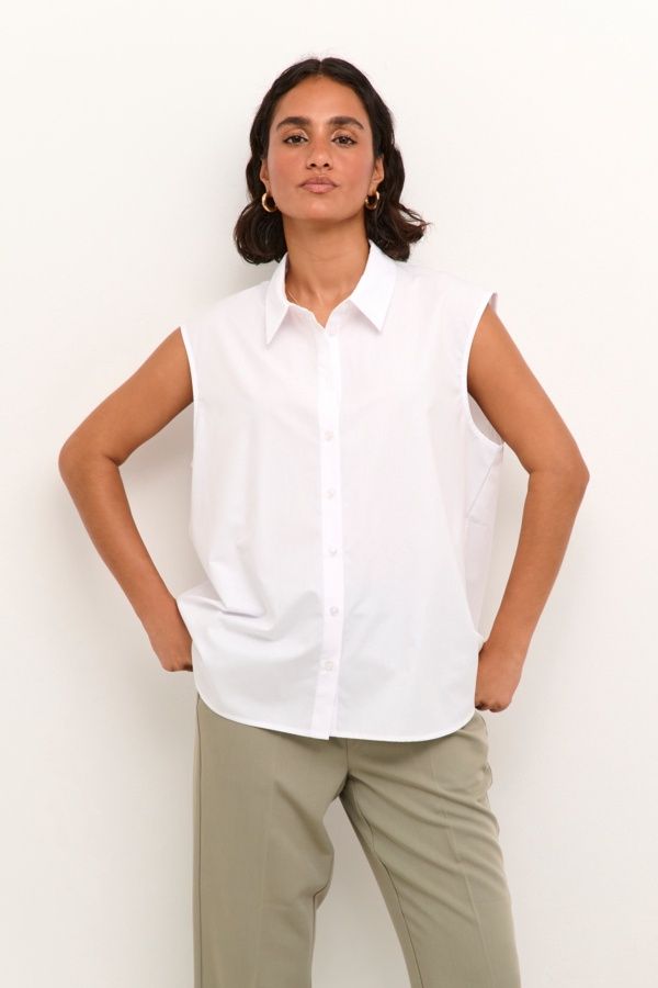 Kaffe Blouse sans manches blanche 10508614