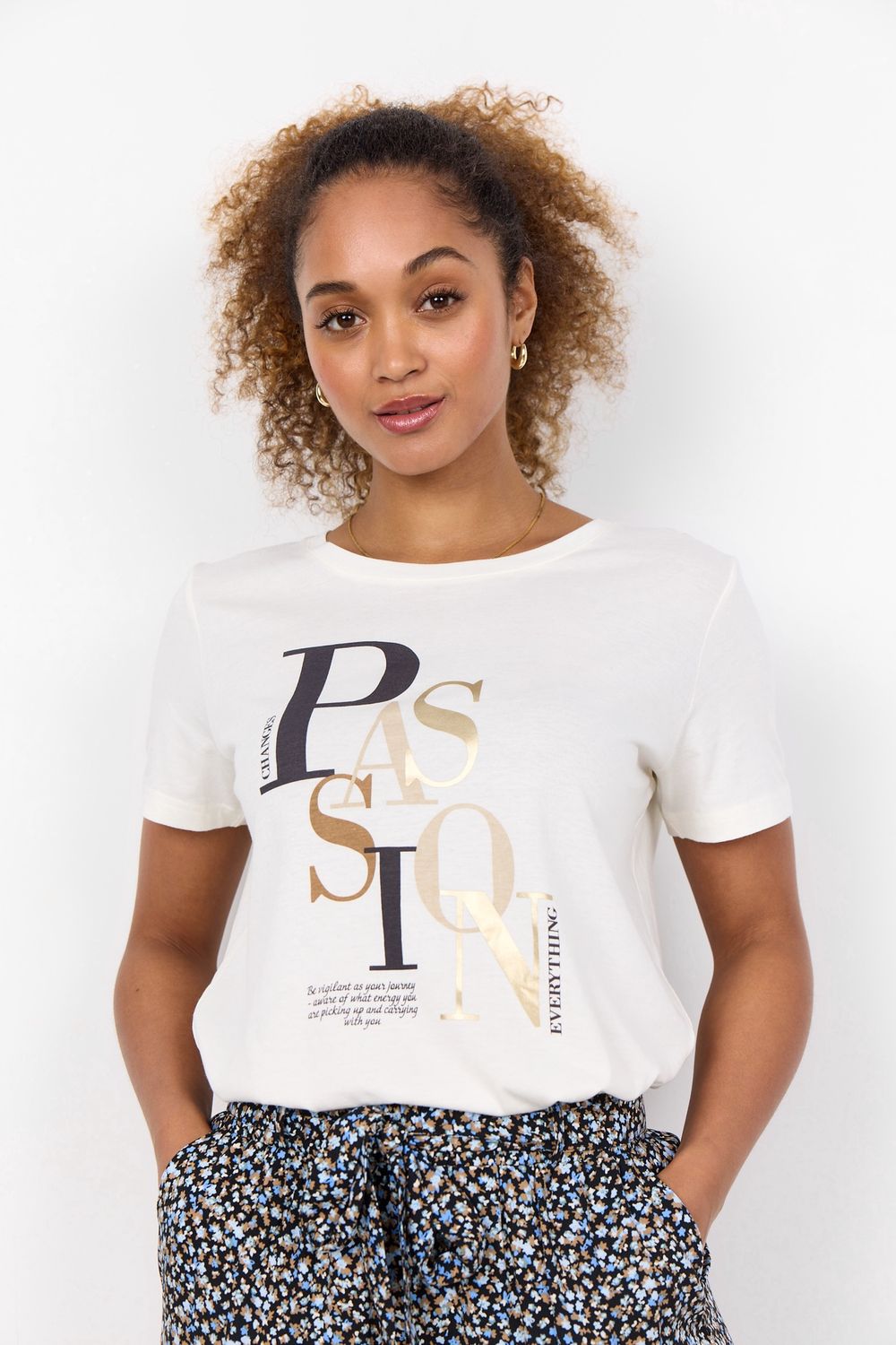 Soya Concept Tshirt écriture noir/doré 26615