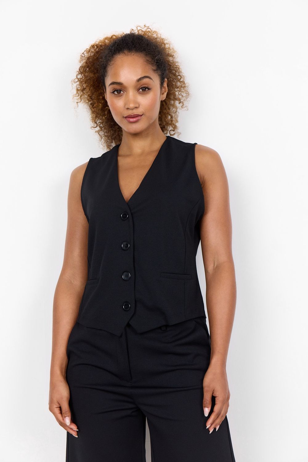 Soya Concept Gilet noir boutonné 26643
