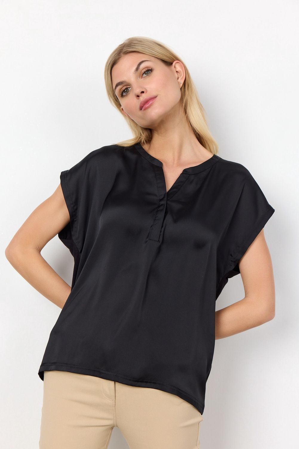 Soya Concept Blouse satinée noire 25278
