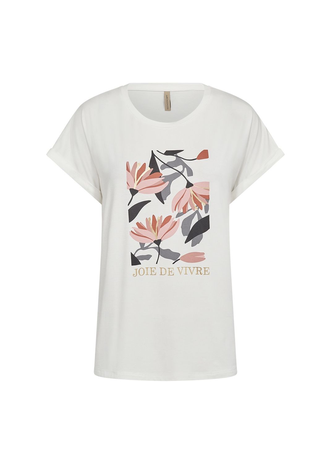 Soya Concept T-Shirt offwhite motif rose/doré 26626