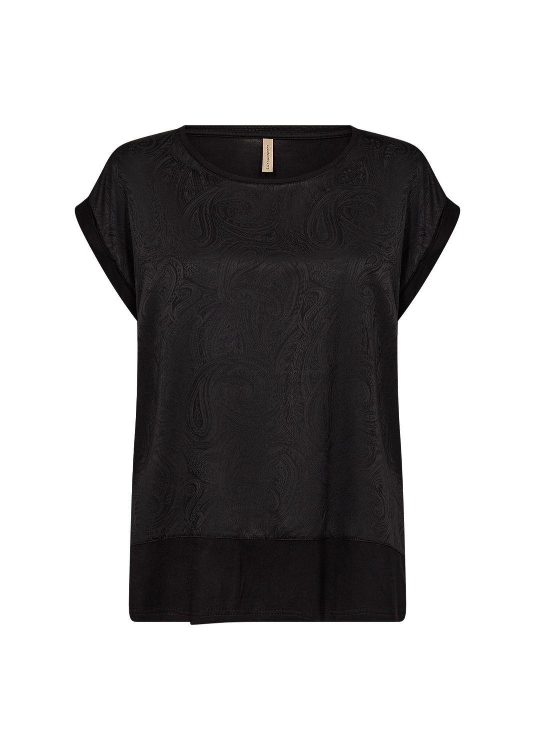 Soya Concept T-Shirt noir satiné paisley 26606