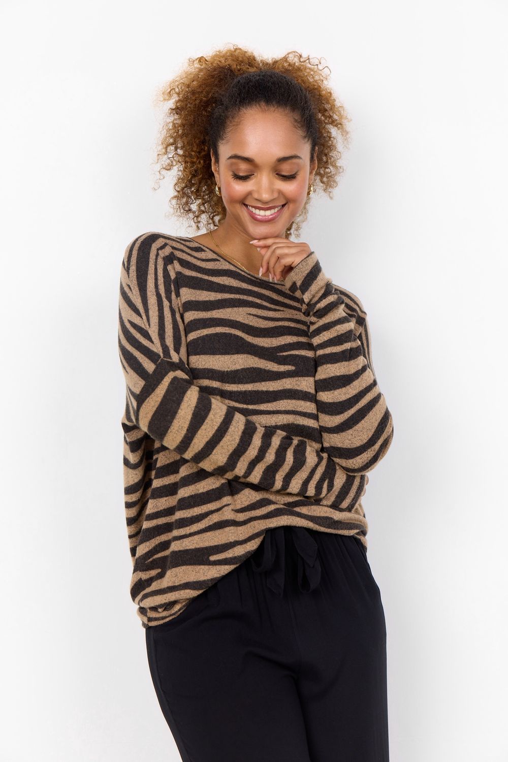 Soya Concept Chandail ample motif zébré 26618