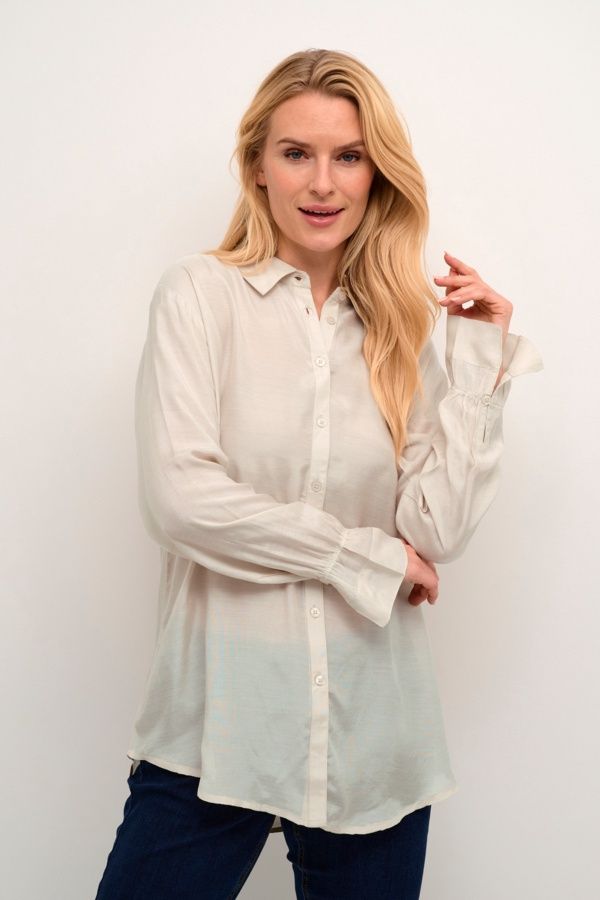 Cream Blouse crème manches longues 10612920