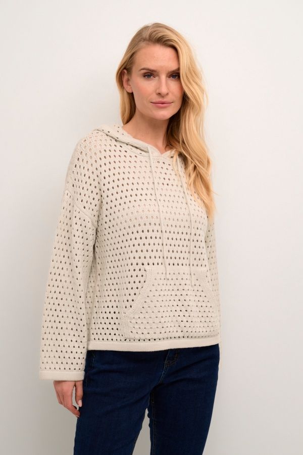 Cream Pull hoodie tricot ajouré crème 10612649