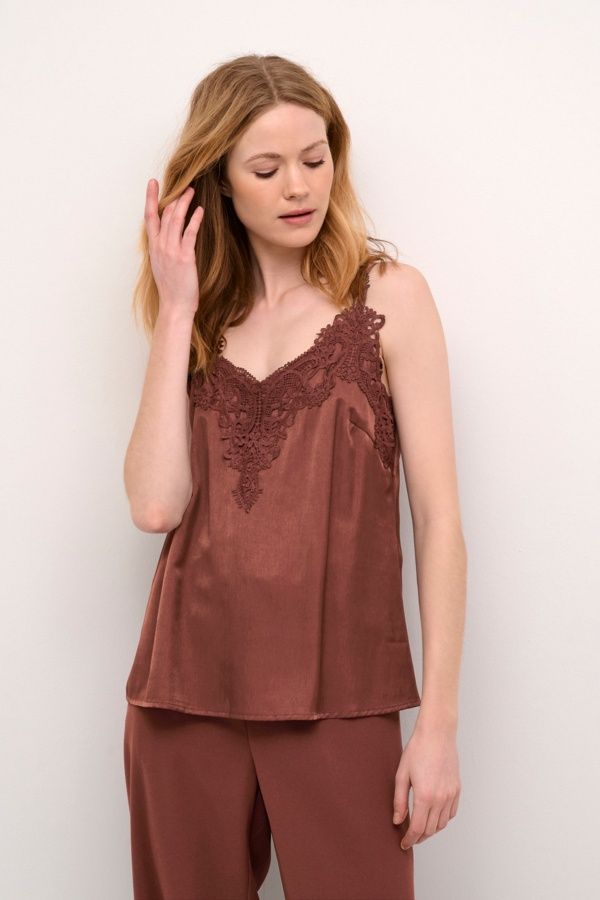 Cream Camisole dentelle à l&#39;avant Rum Raisin 10611224