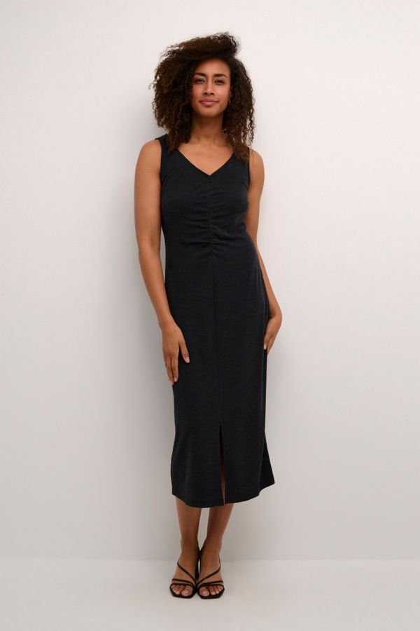 Cream Robe noire longueur midi 10612721