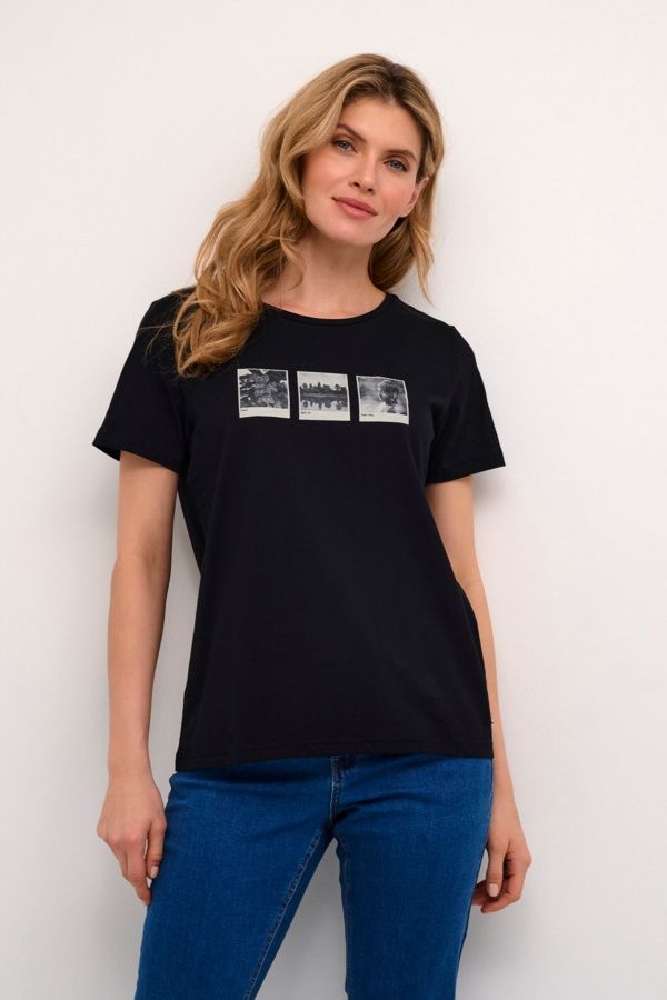 Cream T-Shirt noir manches courtes photos 10611629