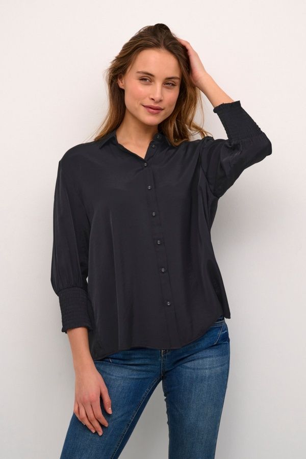 Cream Blouse noire manche 7/8 sur élastique 10606063