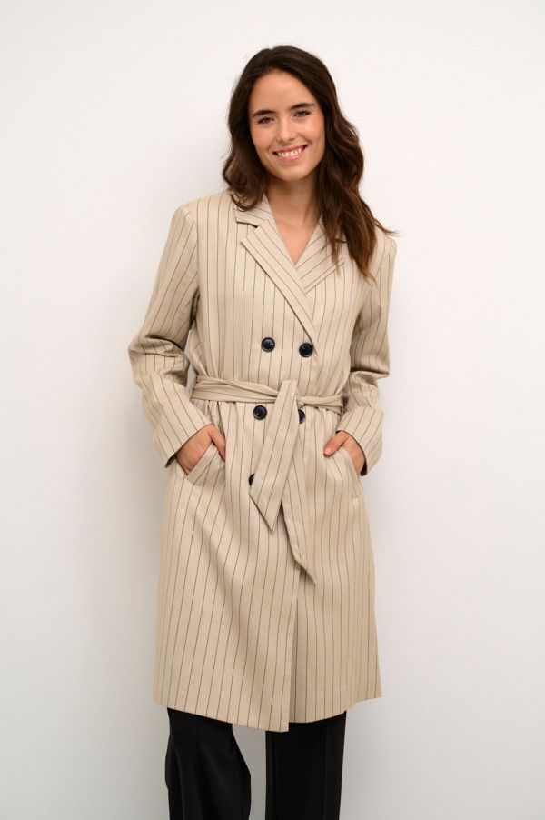 Kaffe Manteau Blazer sable rayures noires 10508752