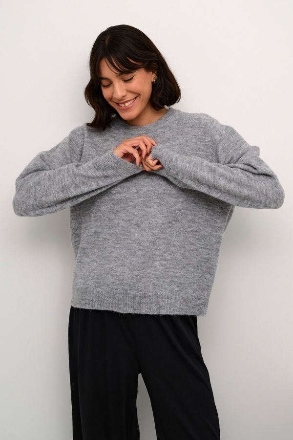 Kaffe Chandail pull dos ouvert gris 10508832