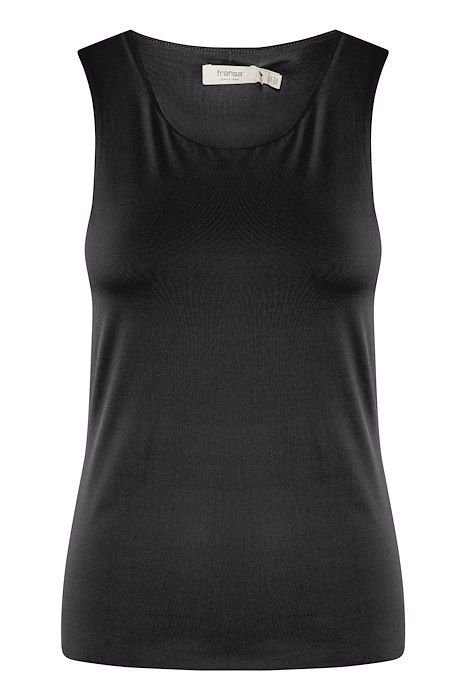 Fransa Camisole noire col rond 20614131