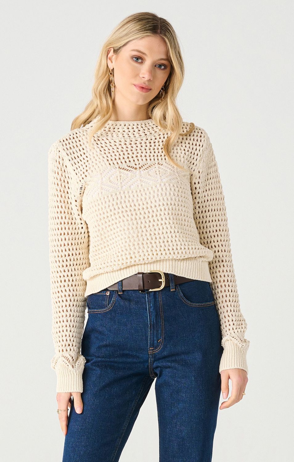 Black Tape Pull tricot crème mock neck 2427022