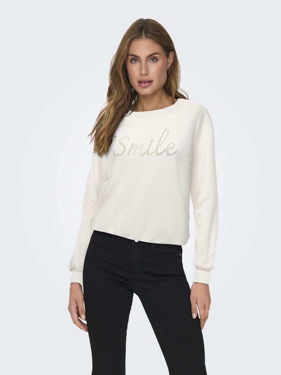 Only Crewneck crème SMILE 15331042