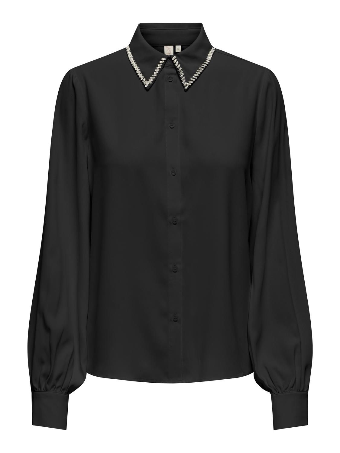 Only Blouse noire col brillants 15331800