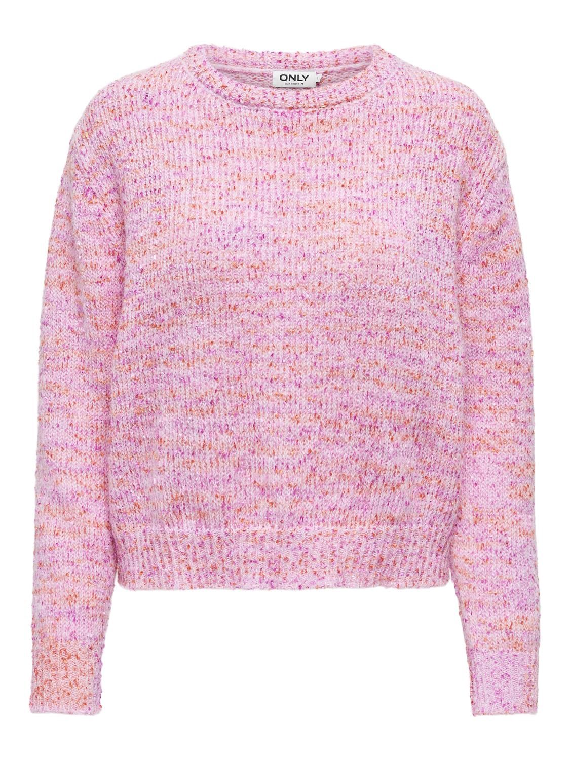 Only Chandail tricot rose mélange 15324295