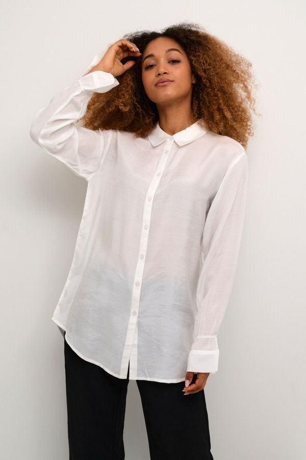 Cream Blouse longue blanche detail manches 10612920