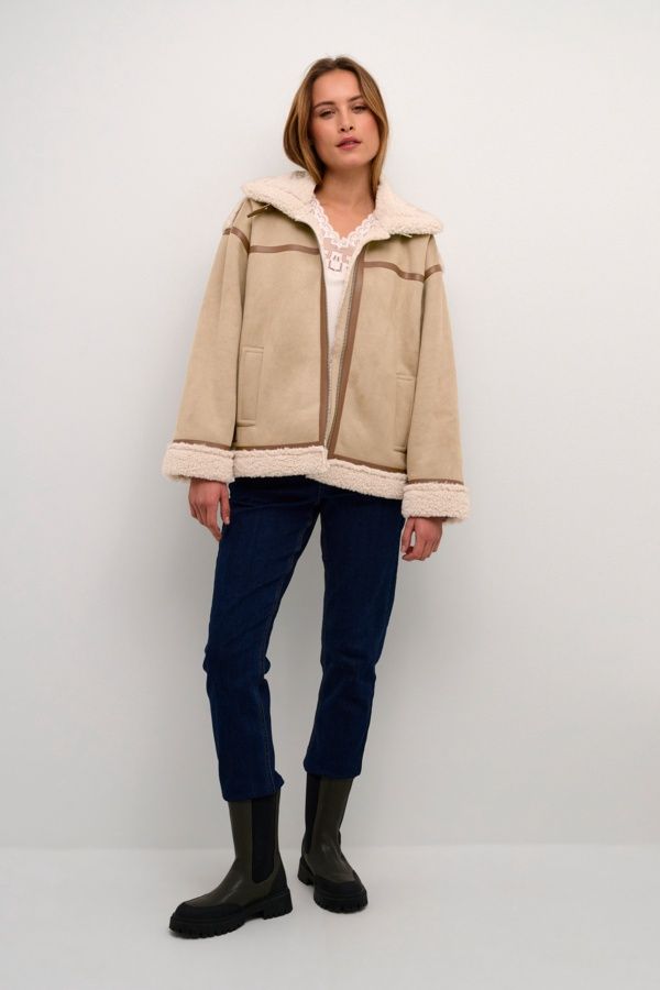 Cream Manteau aviateur 10612639