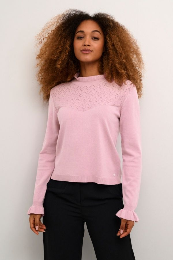 Cream Chandail haut pointelle rose 10611897