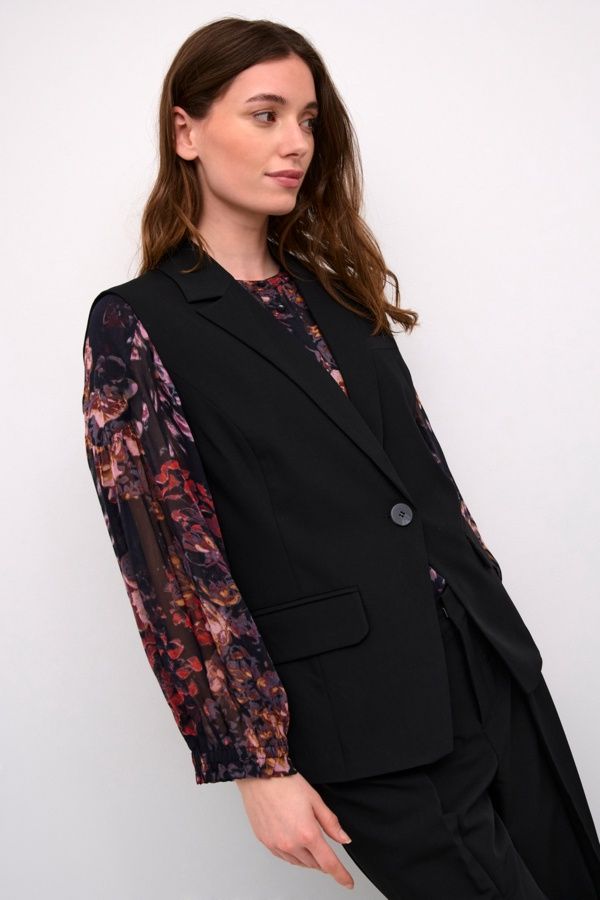 Cream Veste sans manches noire 10612880