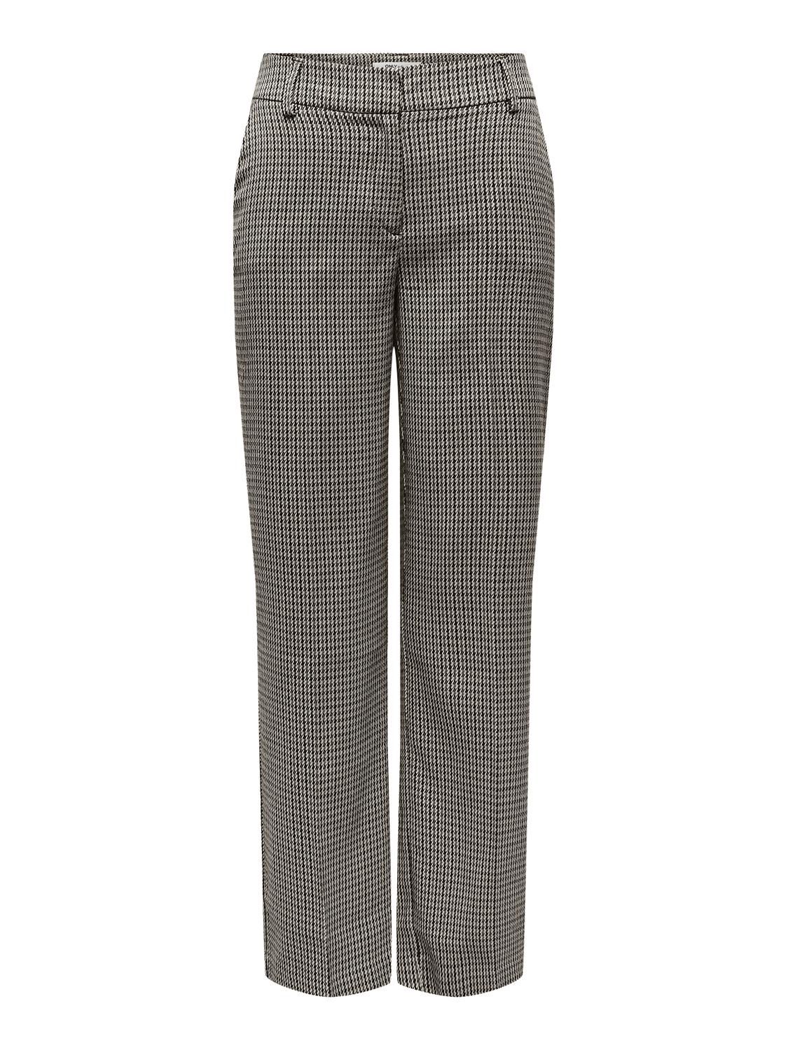 Only Pantalon pied de poule beige/brun 15328058