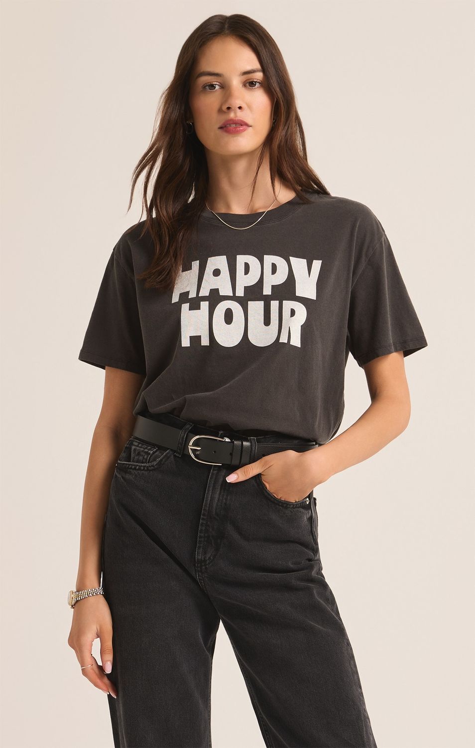 ZSupply T-Shirt noir Happy hour GT243330