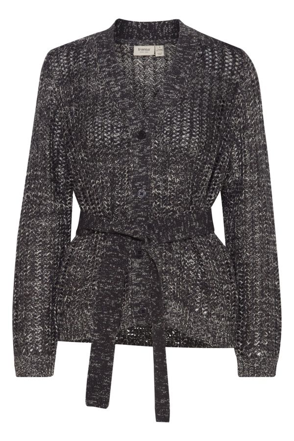 Fransa Cardigan tricot avec ceinture gris charcoal 20614169