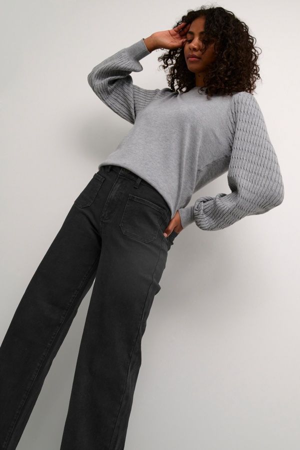 Kaffe Jeans noir jambes larges 10507619