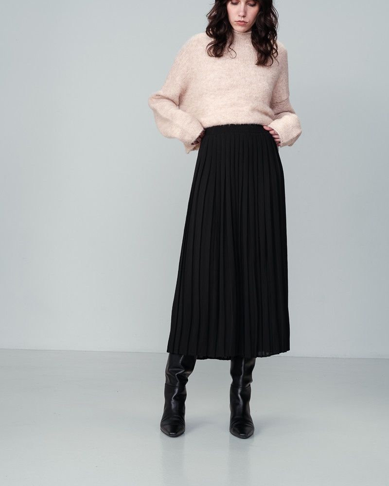 Grace&amp;Mila Jupe midi plissée noir 22602