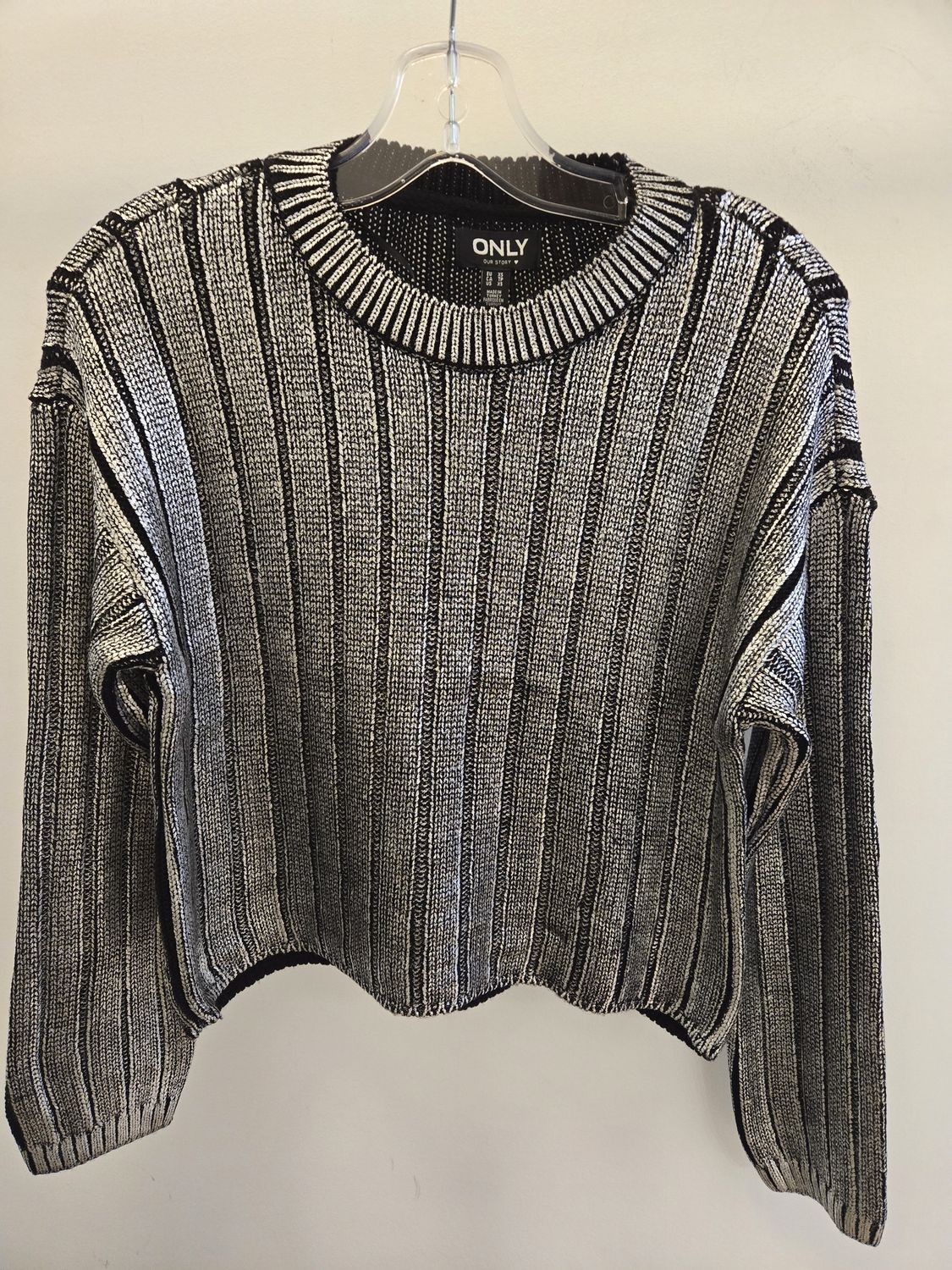 Only Pull noir en maille foil 15331238