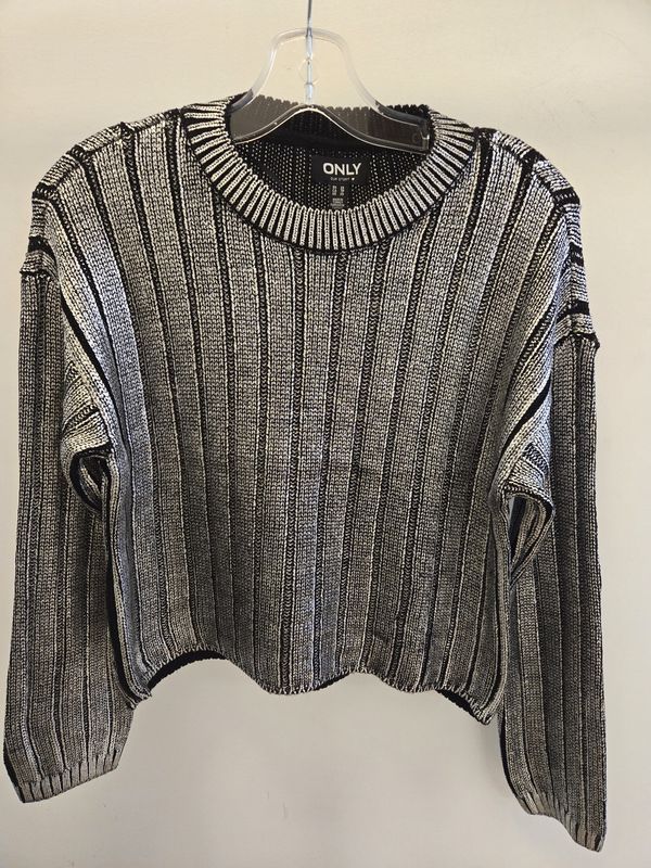 Only Pull noir en maille foil 15331238