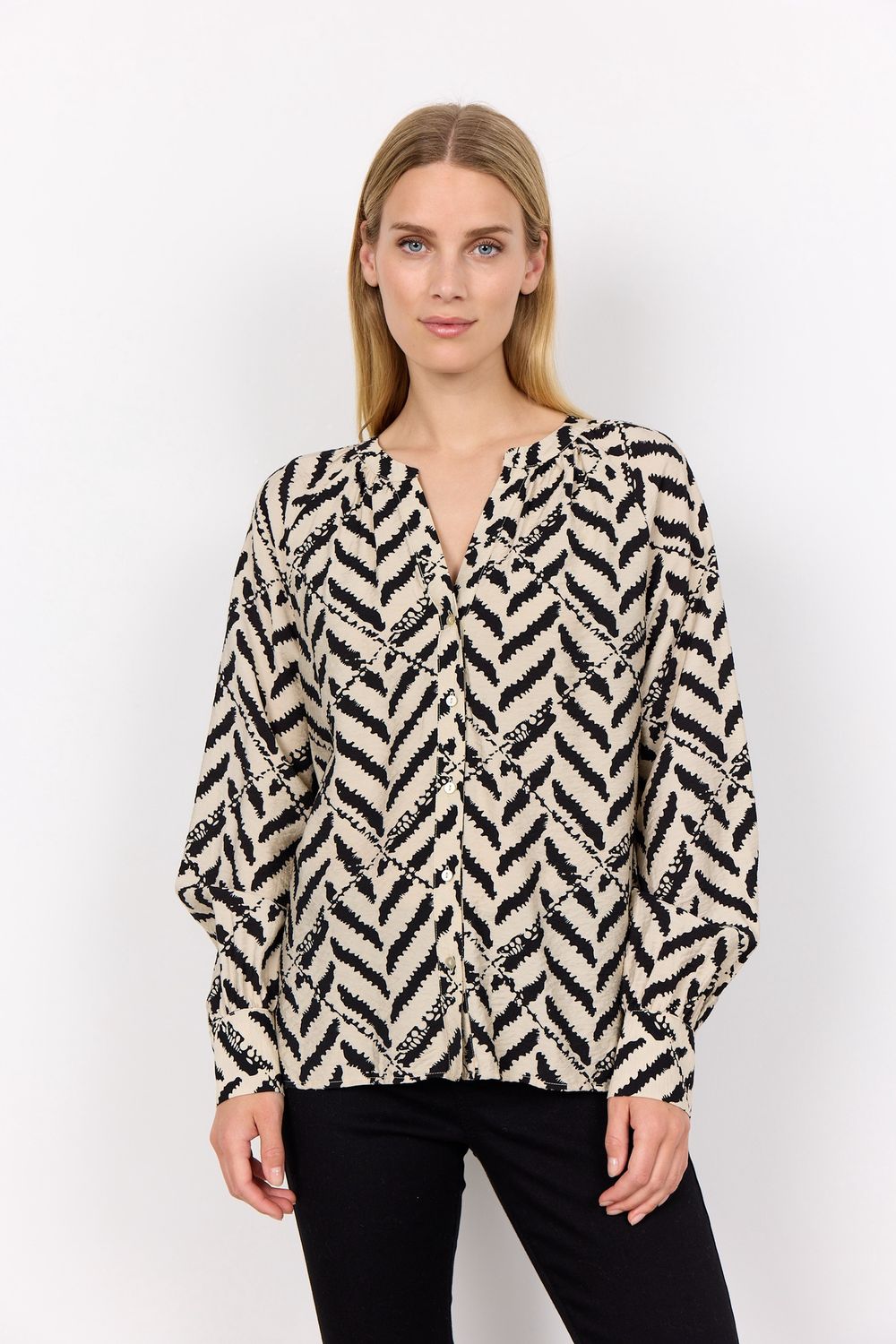Soya Concept Blouse crème motif noir 40824