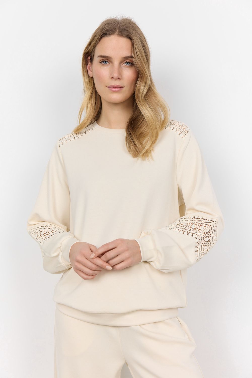 Soya Concept Chandail modal crème insertion broderie 26700